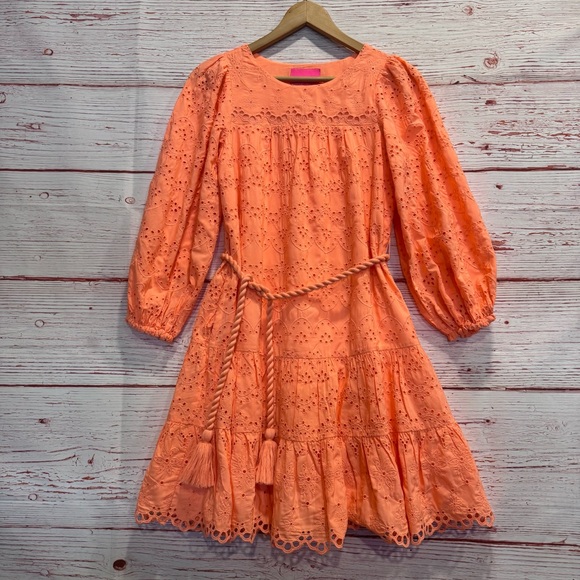 NWT Lilly Pulitzer Keyla Eyelet Swing Dress in Bellini Riviera Eyelet Sz XXS - Picture 4 of 13